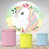 Süß Einhorn Runden Glücklich Geburtstag Hintergrund Für Mädchen